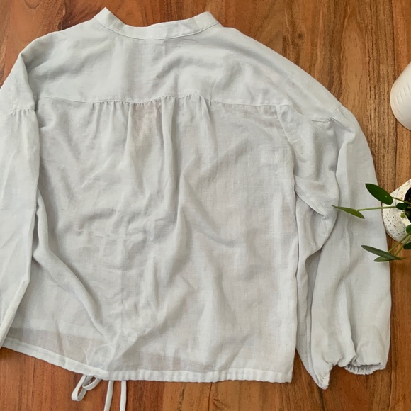 BCBG Cropped Tie Front Blouse - Picture 6 of 6